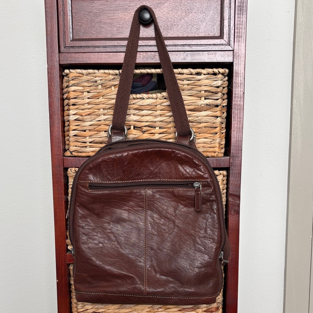 Jack George’s Brown Leather Shoulder Backpack